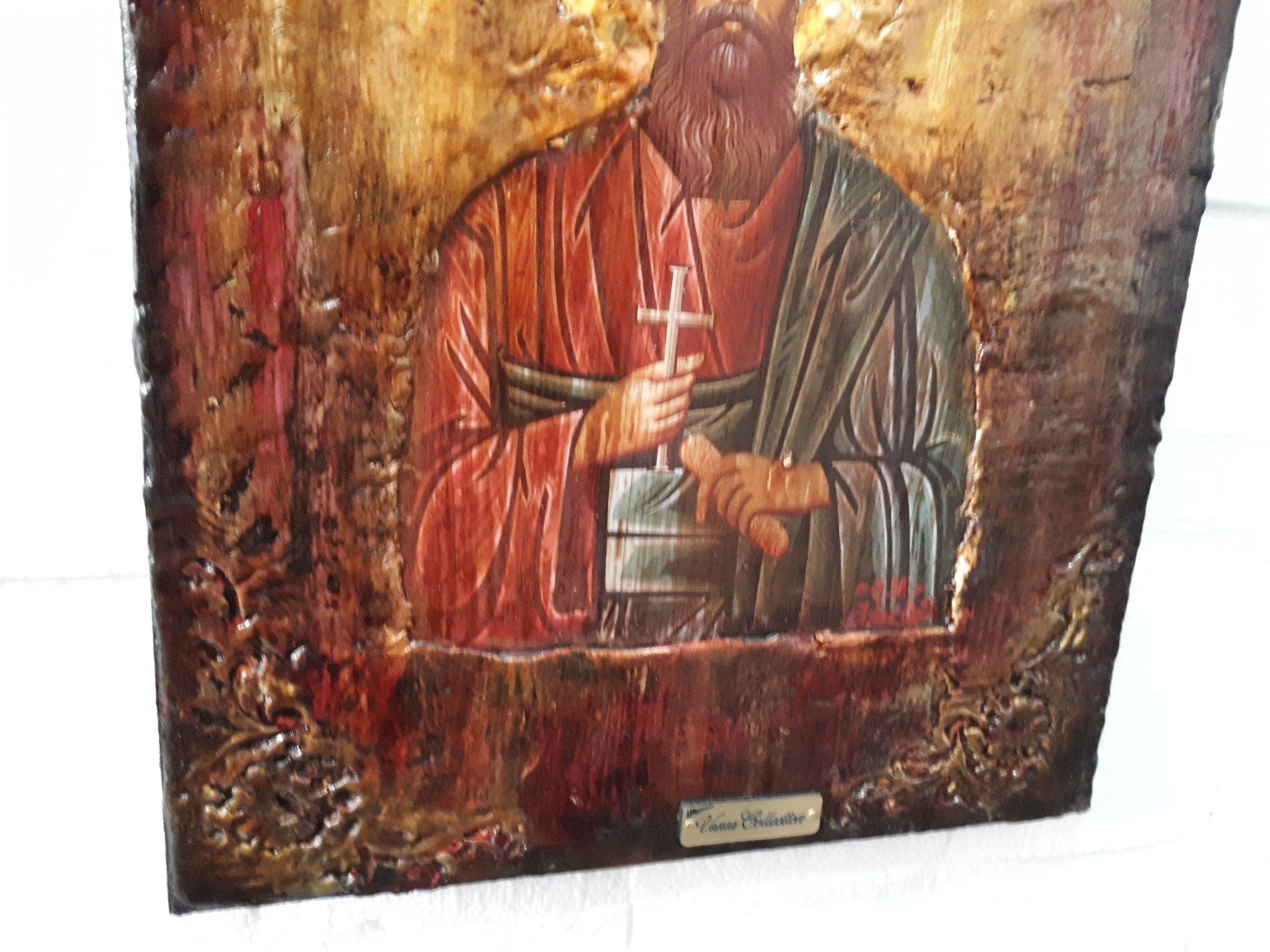 Saint St. Acylas Apostle Icon-Orthodox Greek Byzantine Wood Antique Style Icons - Vanas Collection