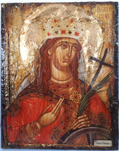 Load image into Gallery viewer, Saint St Aikaterini Catherine Icon-Greek Orthodox Byzantine Handmade Icons - Vanas Collection