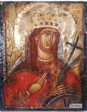 Load image into Gallery viewer, Saint St Aikaterini Catherine Icon-Greek Orthodox Byzantine Handmade Icons - Vanas Collection