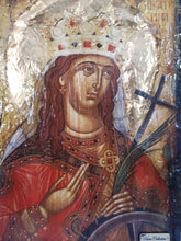 Laden Sie das Bild in den Galerie-Viewer, Saint St Aikaterini Catherine Icon-Greek Orthodox Byzantine Handmade Icons - Vanas Collection