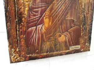 Saint St. Anne Anna Antique Style Icon on Wood-Greek Orthodox Byzantine Icons - Vanas Collection