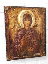Load image into Gallery viewer, Saint St. Anne Anna Antique Style Icon on Wood-Greek Orthodox Byzantine Icons - Vanas Collection
