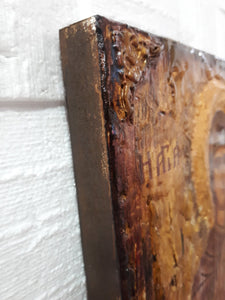 Saint St. Anne Anna Antique Style Icon on Wood-Greek Orthodox Byzantine Icons - Vanas Collection