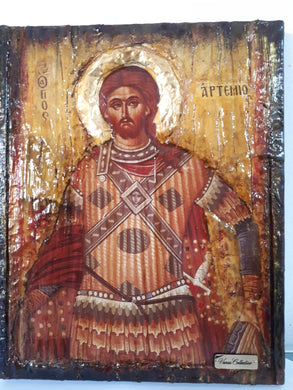 Saint St Artemius Artemios Icon-Greek Orthodox Byzantine Handmade Icons - Vanas Collection