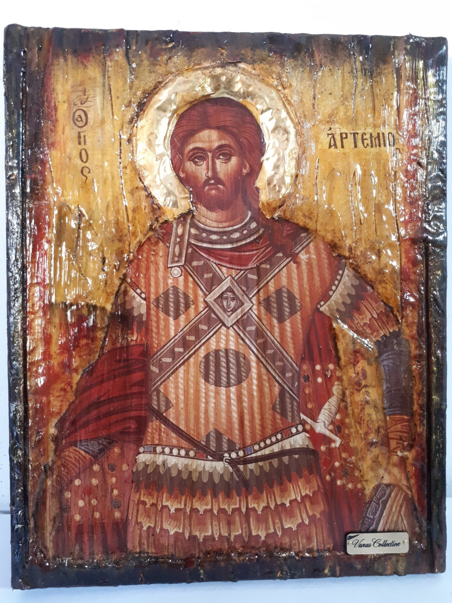 Saint St Artemius Artemios Icon-Greek Orthodox Byzantine Handmade Icons - Vanas Collection