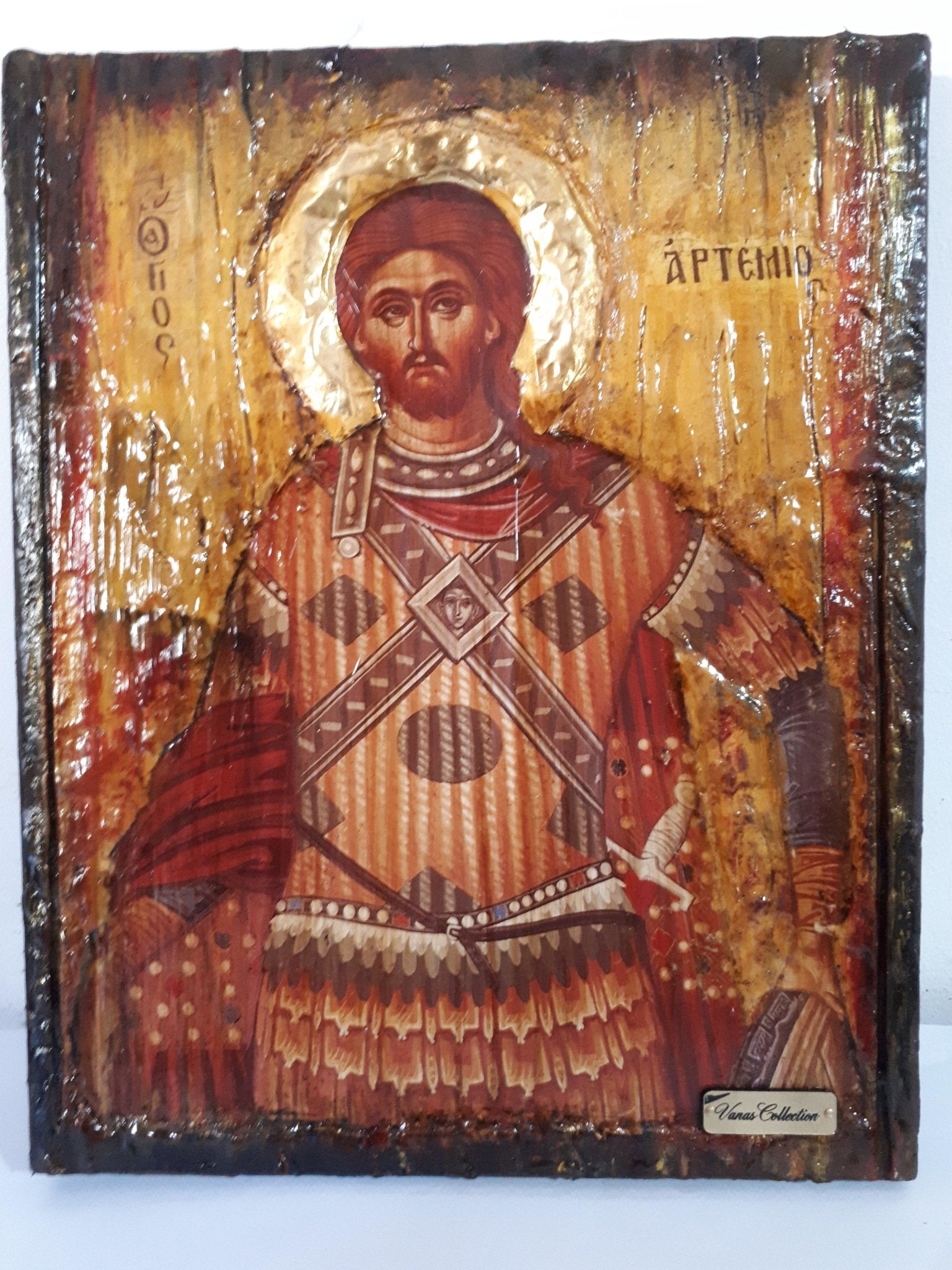 Saint St Artemius Artemios Icon-Greek Orthodox Byzantine Handmade Icons - Vanas Collection