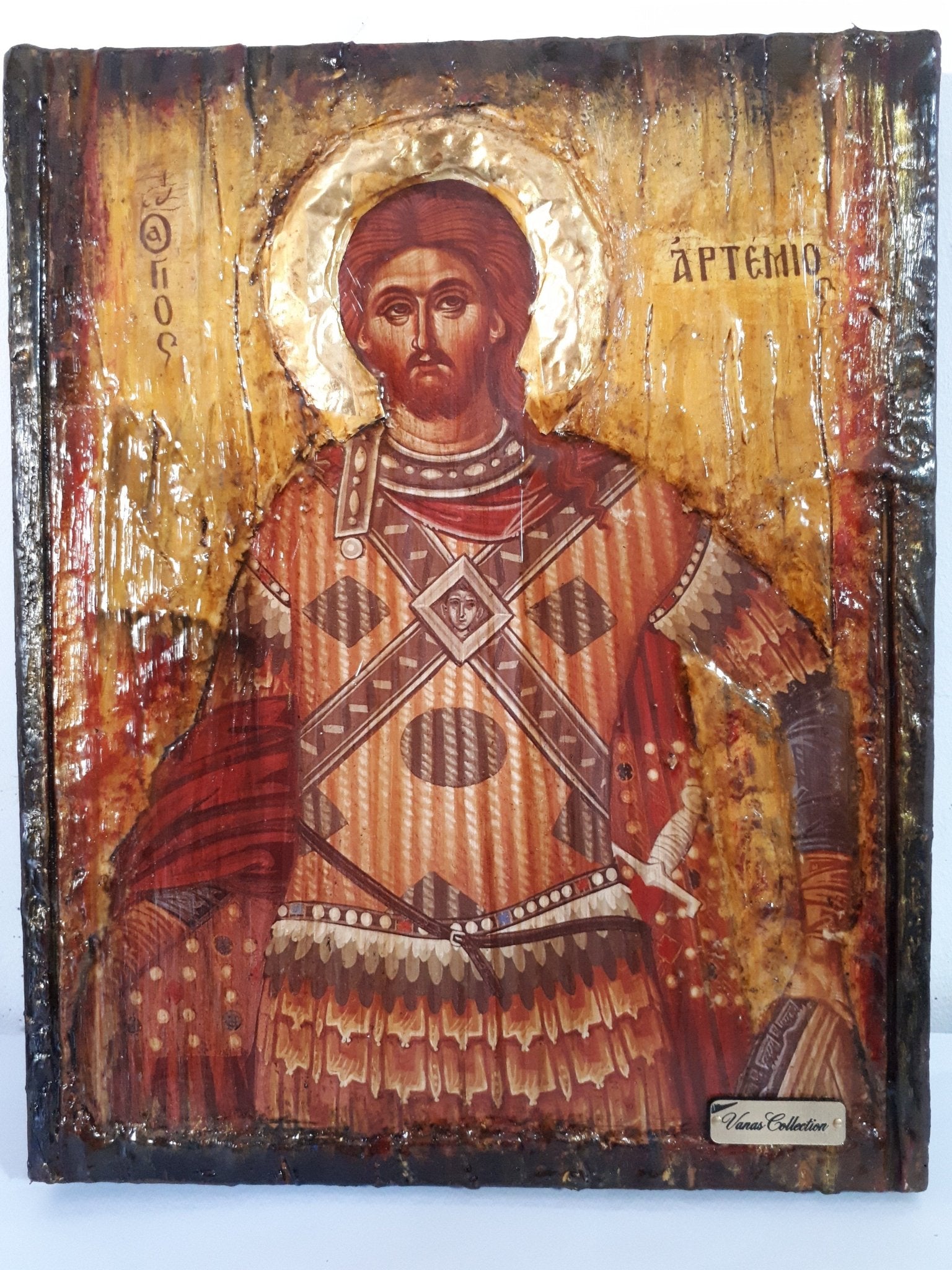 Saint St Artemius Artemios Icon-Greek Orthodox Byzantine Handmade Icons - Vanas Collection