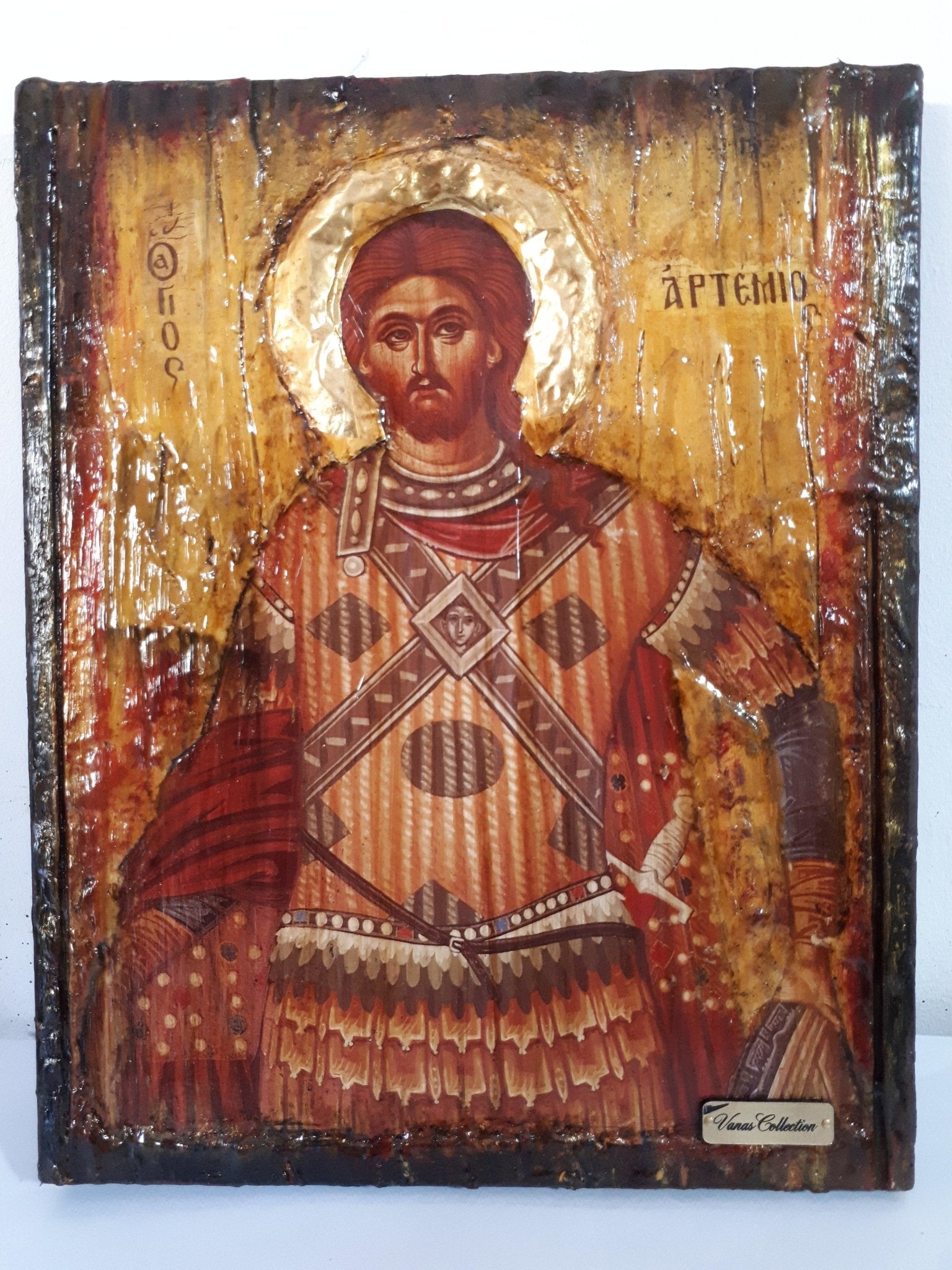 Saint St Artemius Artemios Icon-Greek Orthodox Byzantine Handmade Icons - Vanas Collection