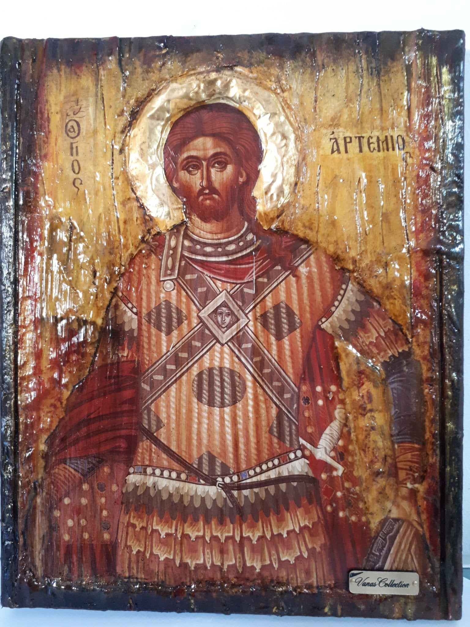 Saint St Artemius Artemios Icon-Greek Orthodox Byzantine Handmade Icons - Vanas Collection