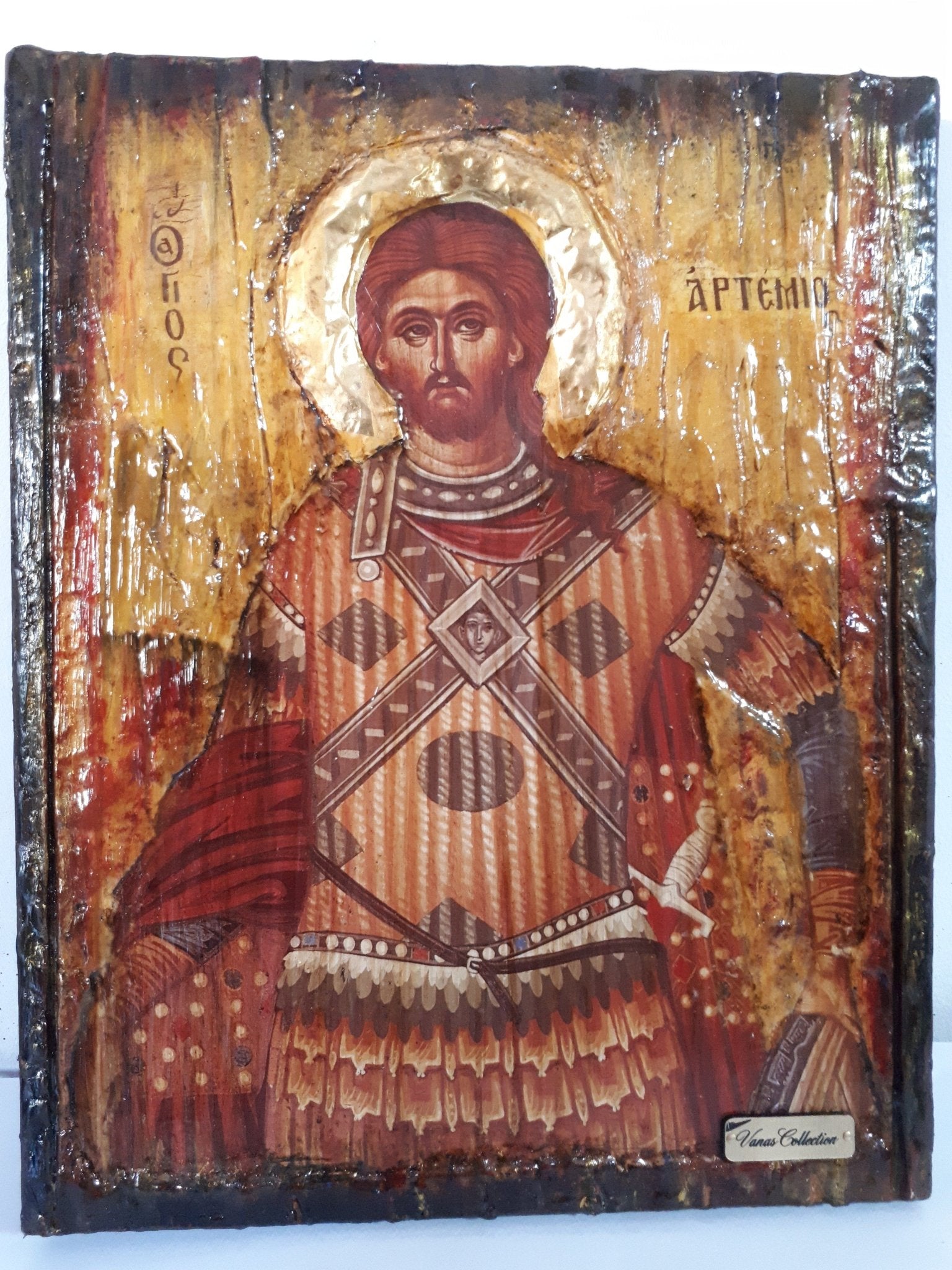 Saint St Artemius Artemios Icon-Greek Orthodox Byzantine Handmade Icons - Vanas Collection