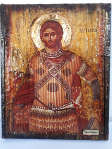 Saint St Artemius Artemios Icon-Greek Orthodox Byzantine Handmade Icons - Vanas Collection