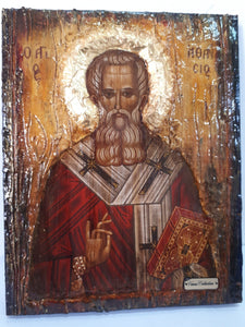 Saint St. Athanasious Athanasios Icon, Greek Byzantine Christian Handmade Icons - Vanas Collection