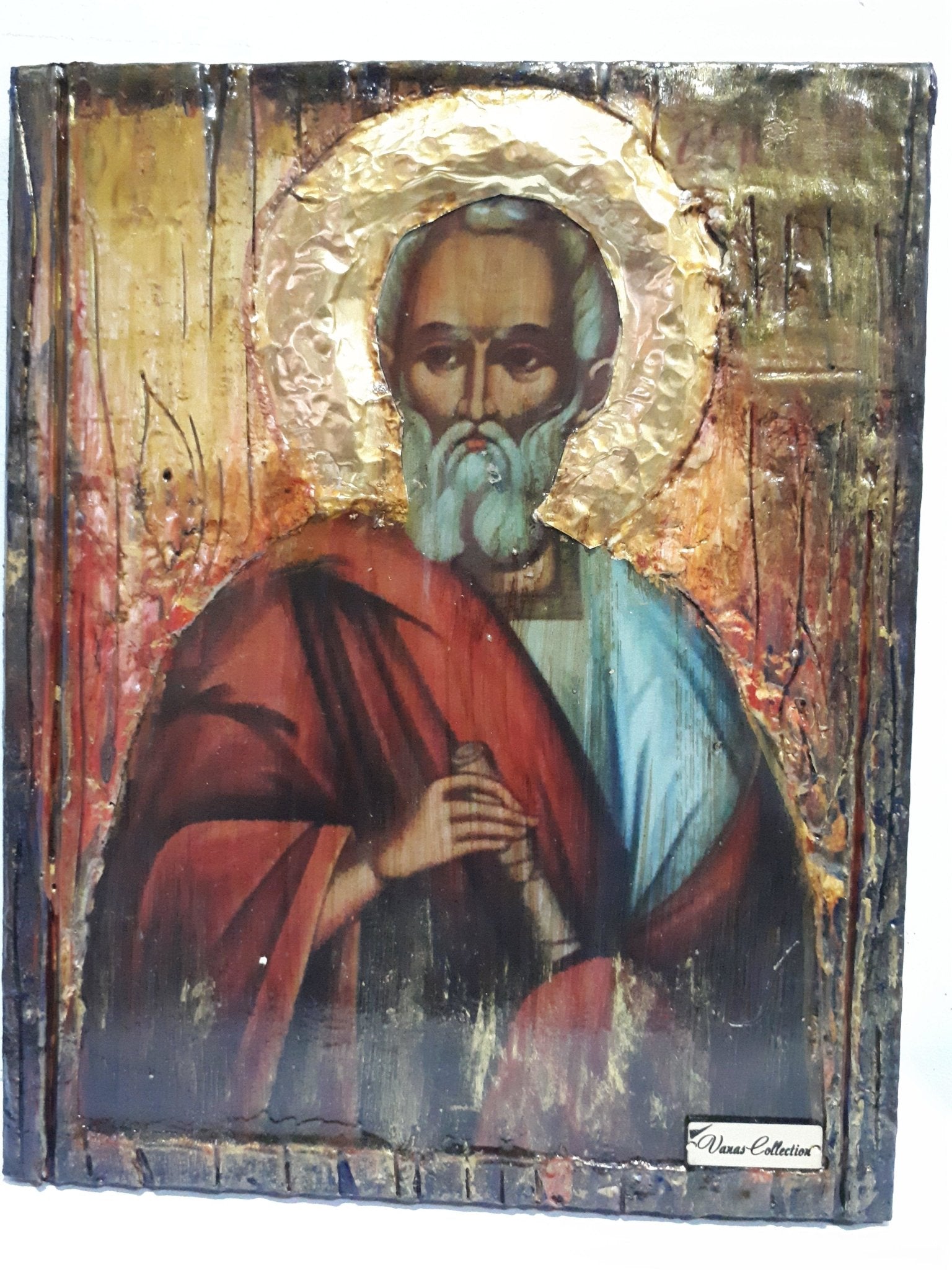 Saint St Athinagoras Icon- Greek-Russian Handmade Orthodox Icons 25X20X2 cm - Vanas Collection