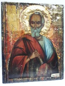 Saint St Athinagoras Icon- Greek-Russian Handmade Orthodox Icons 25X20X2 cm - Vanas Collection