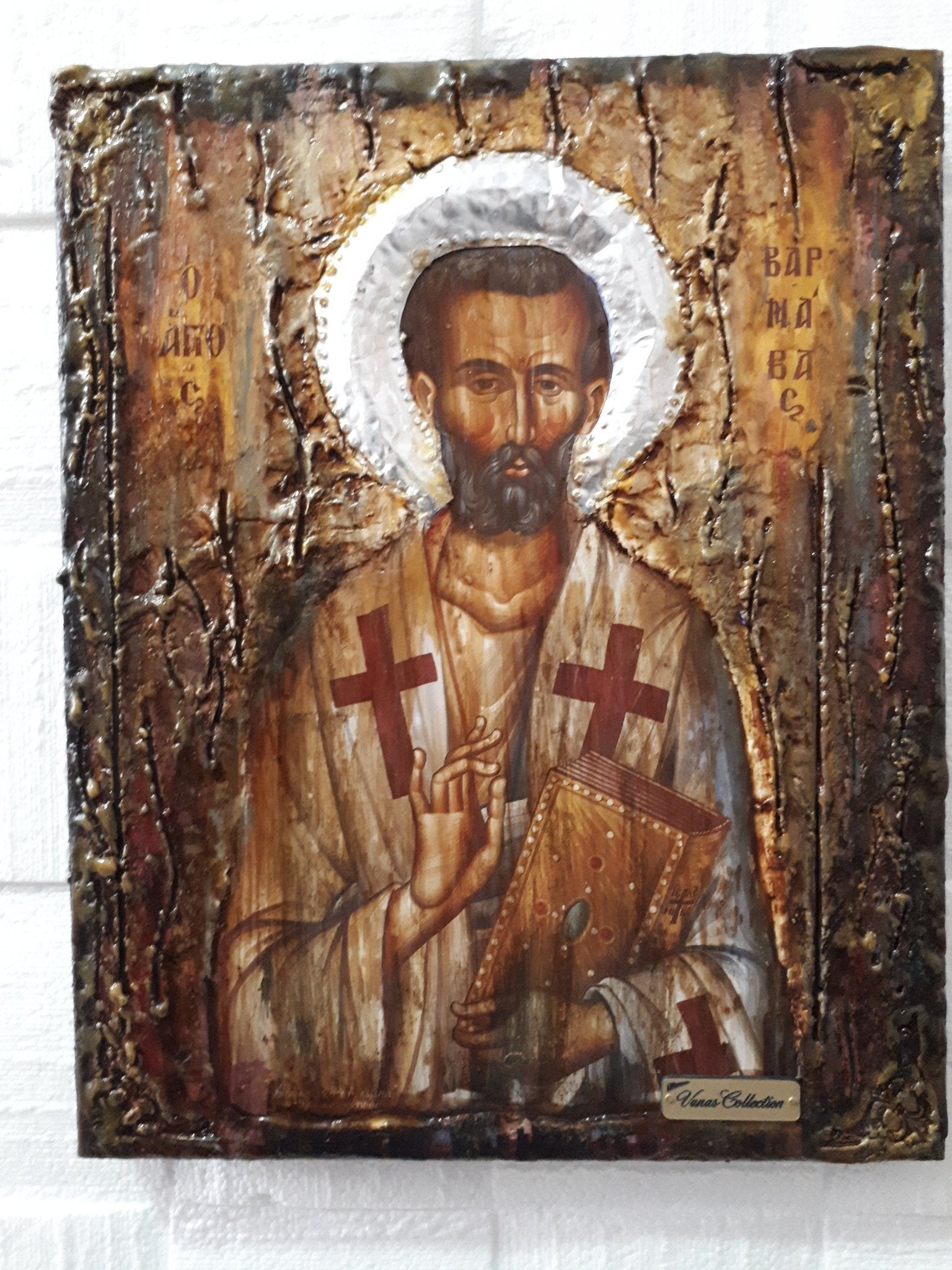 Saint St Barnavas Varnavas Barnabas the Apostle-Handmade Orthodox Christian Icon - Vanas Collection