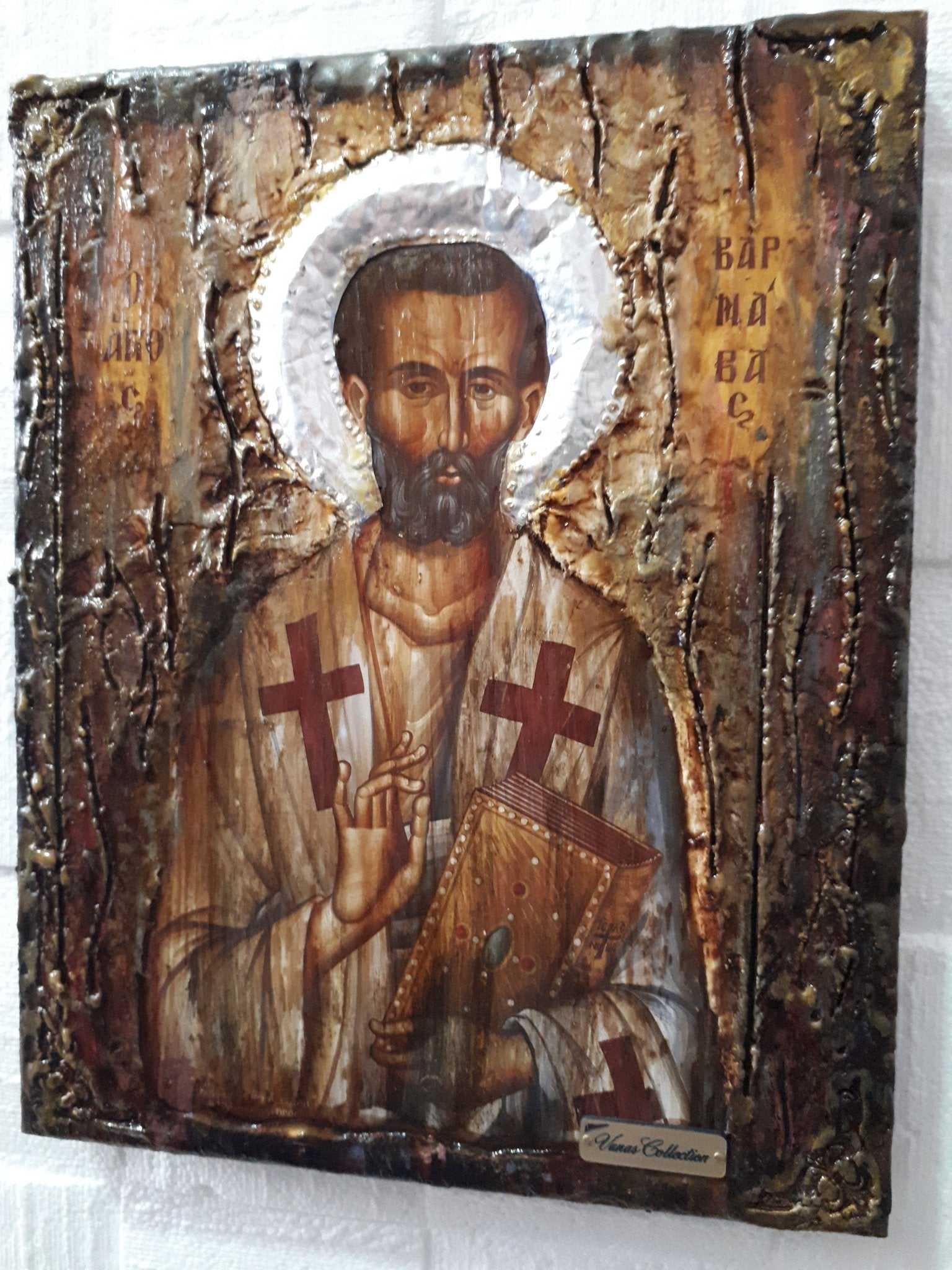 Saint St Barnavas Varnavas Barnabas the Apostle-Handmade Orthodox Christian Icon - Vanas Collection
