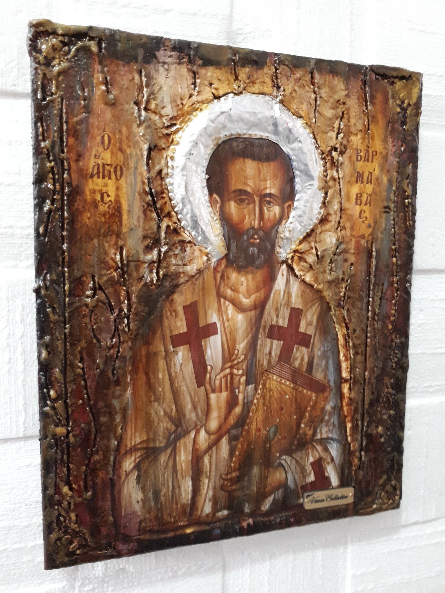 Saint St Barnavas Varnavas Barnabas the Apostle-Handmade Orthodox Christian Icon - Vanas Collection