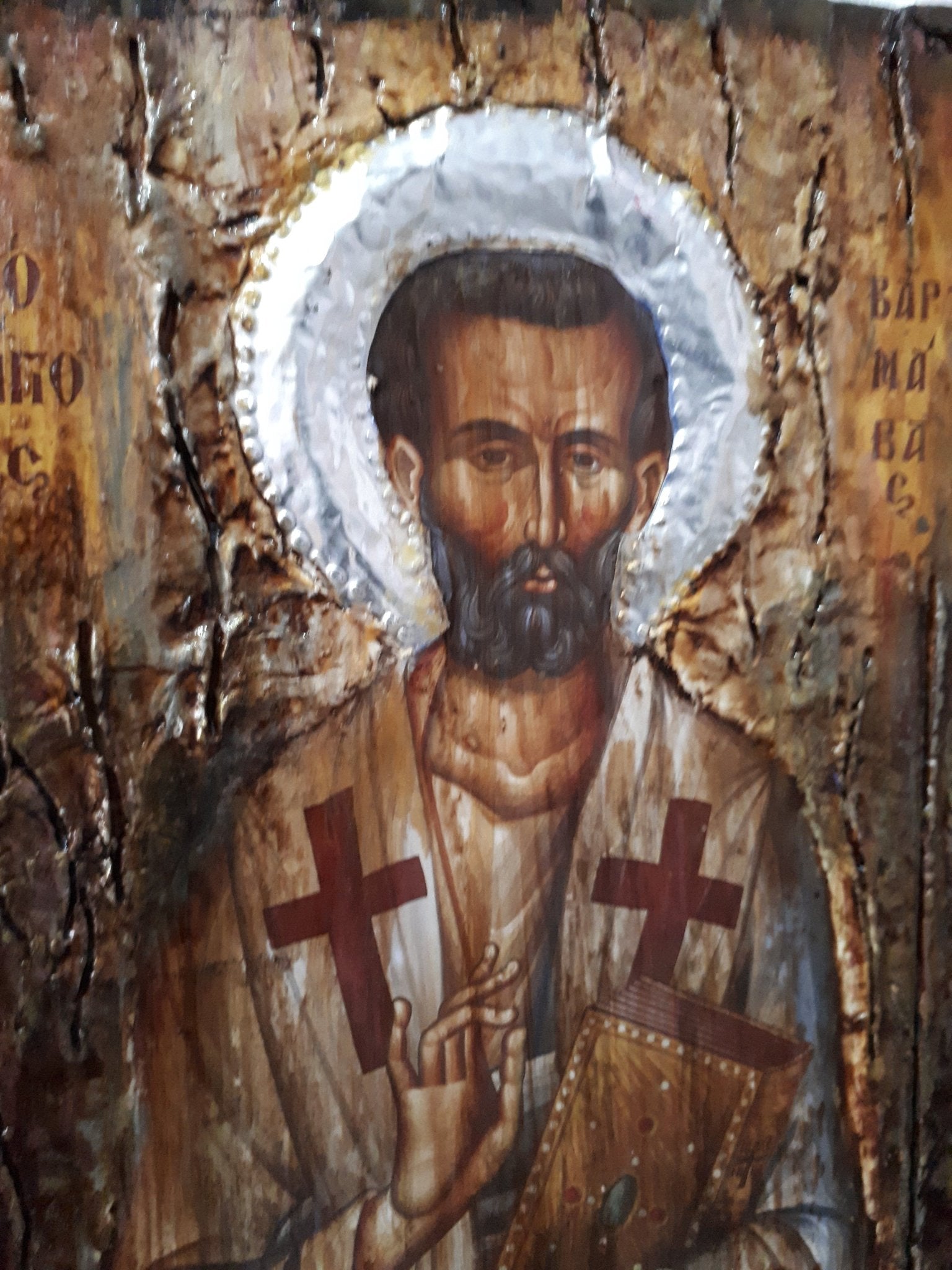 Saint St Barnavas Varnavas Barnabas the Apostle-Handmade Orthodox Christian Icon - Vanas Collection