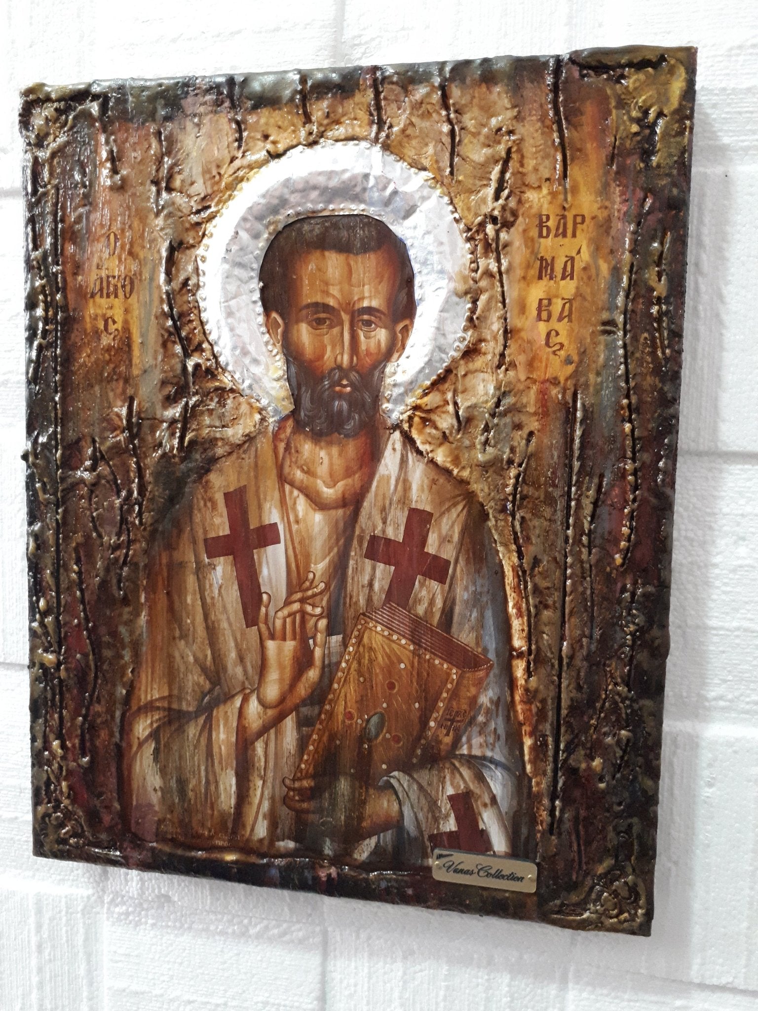 Saint St Barnavas Varnavas Barnabas the Apostle-Handmade Orthodox Christian Icon - Vanas Collection