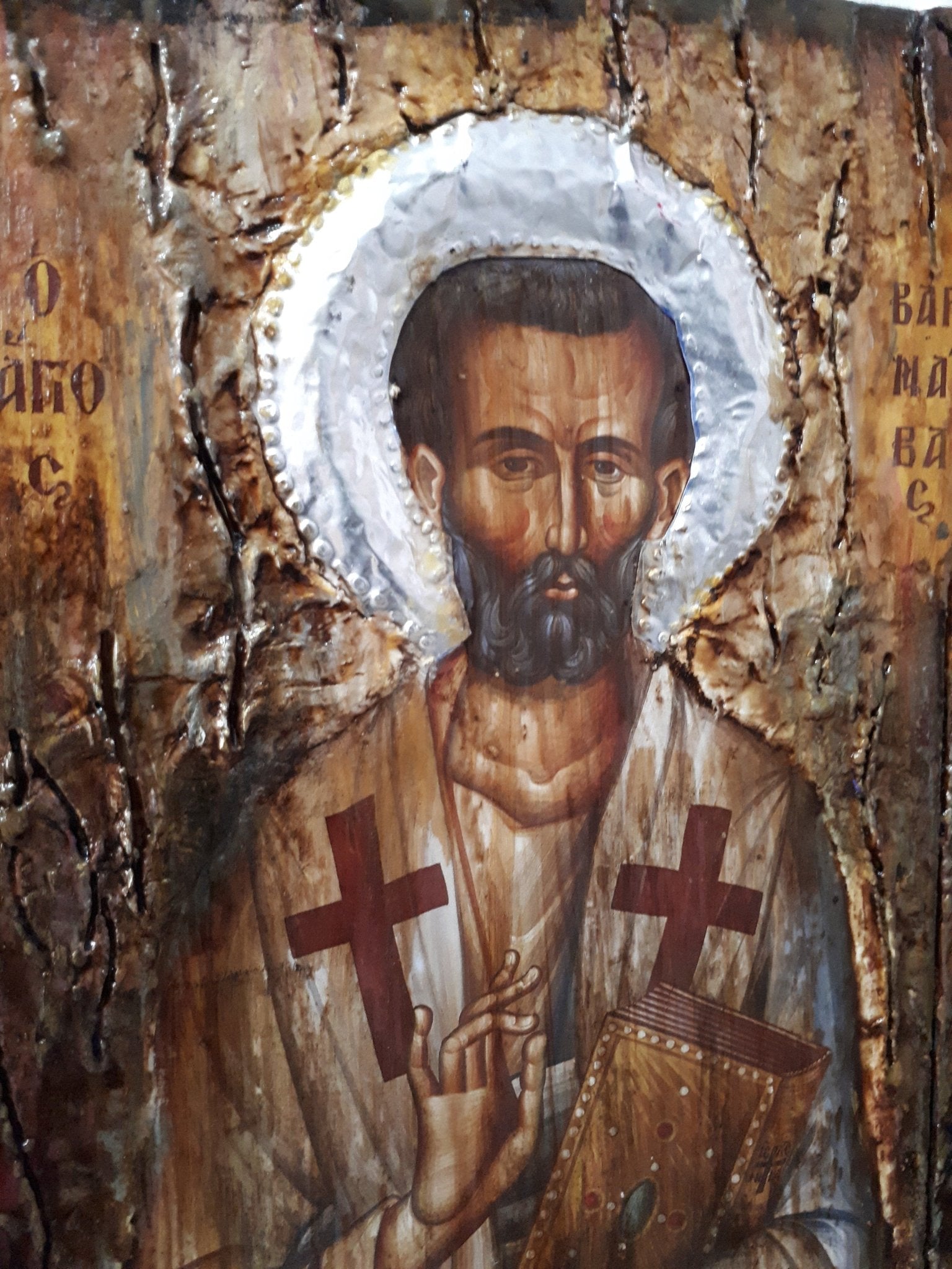 Saint St Barnavas Varnavas Barnabas the Apostle-Handmade Orthodox Christian Icon - Vanas Collection