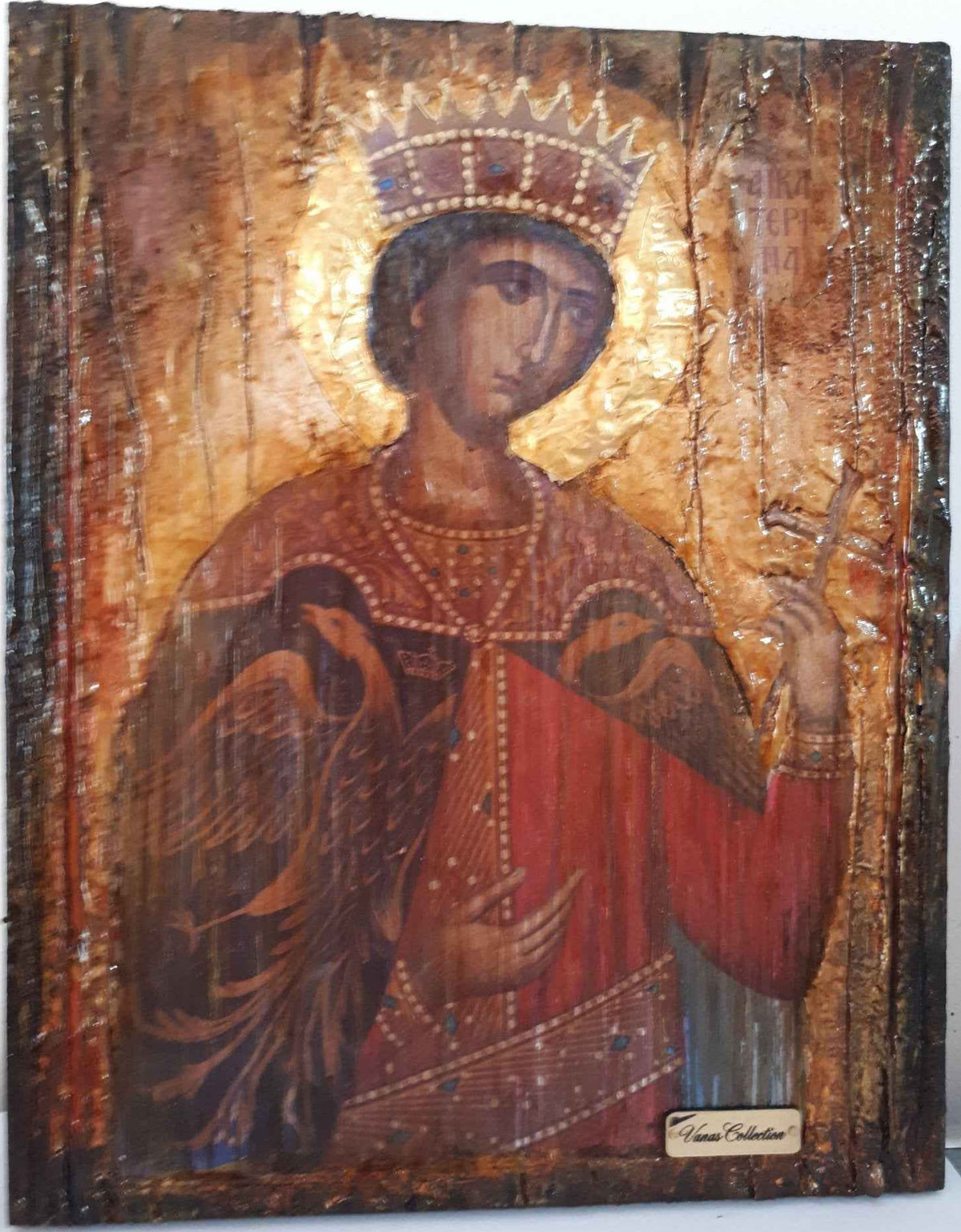 Saint St Catherine Icon - Greek Russian Orthodox Byzantine Handmade Icons - Vanas Collection