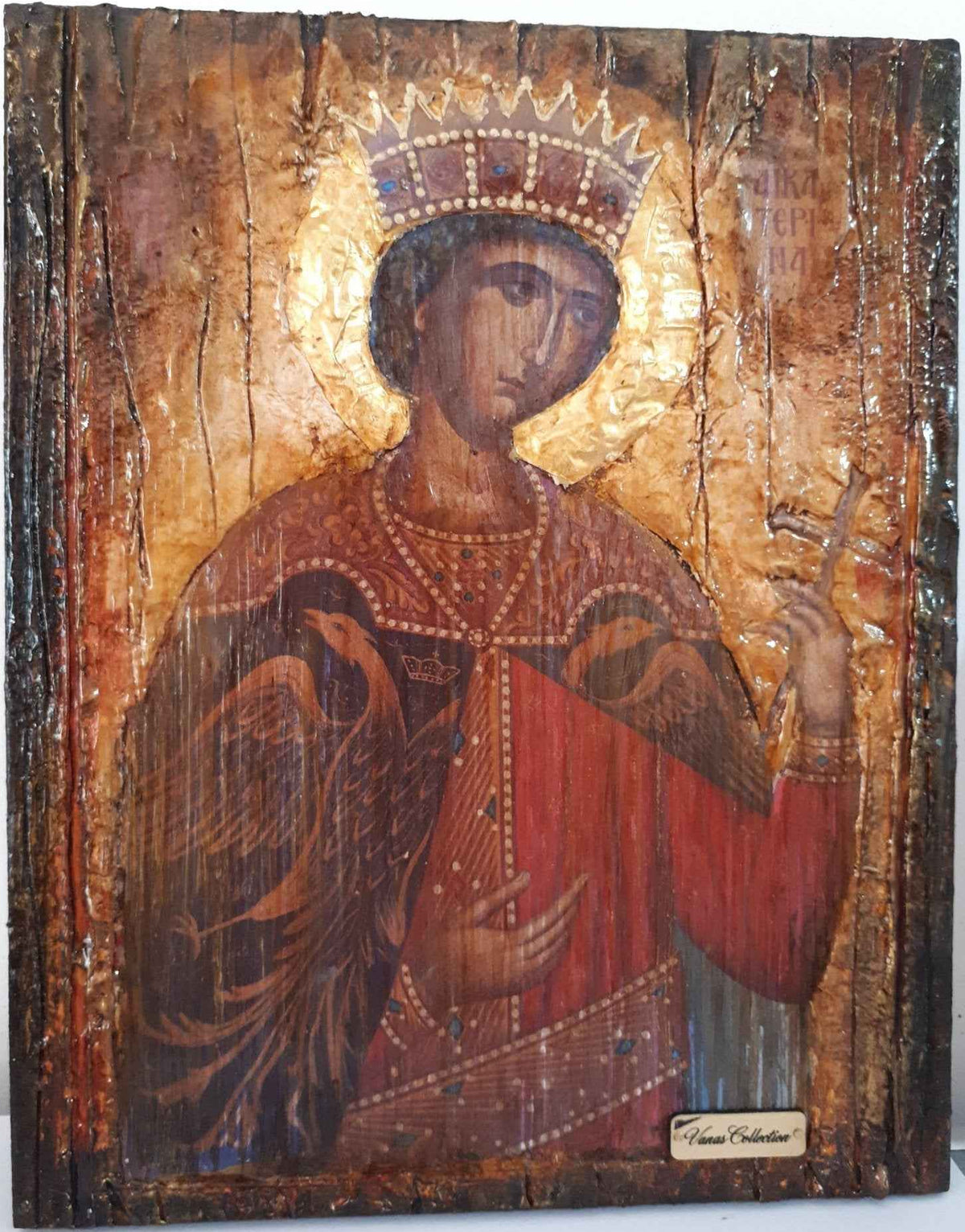 Saint St Catherine Icon - Greek Russian Orthodox Byzantine Handmade Icons - Vanas Collection