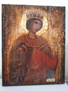 Saint St Catherine Icon - Greek Russian Orthodox Byzantine Handmade Icons - Vanas Collection