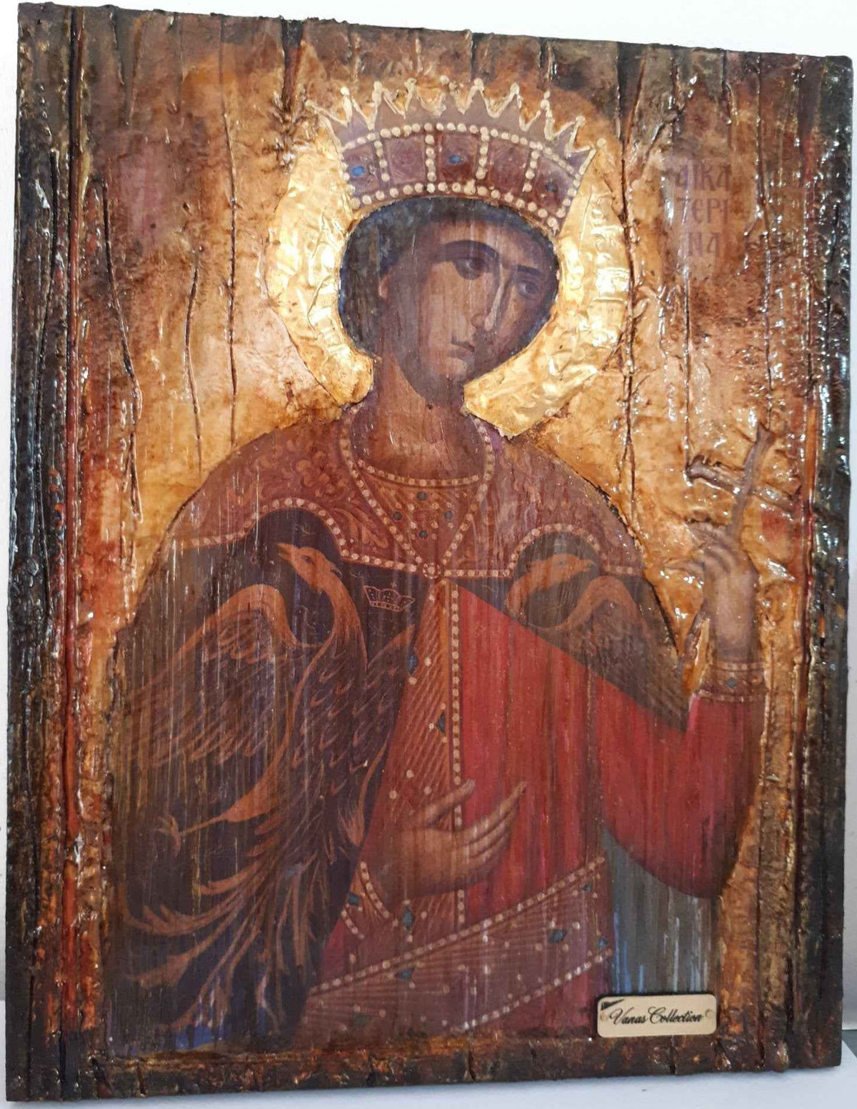 Saint St Catherine Icon - Greek Russian Orthodox Byzantine Handmade Icons - Vanas Collection.