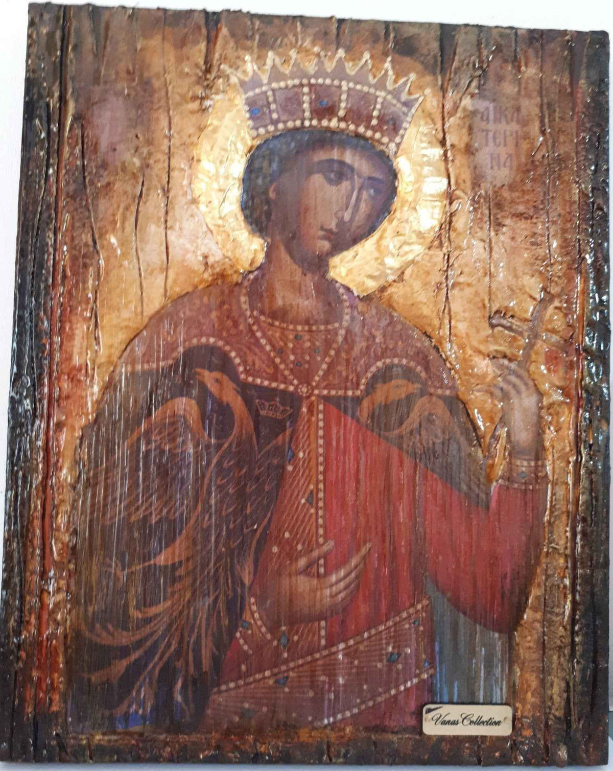 Saint St Catherine Icon - Greek Russian Orthodox Byzantine Handmade Icons - Vanas Collection