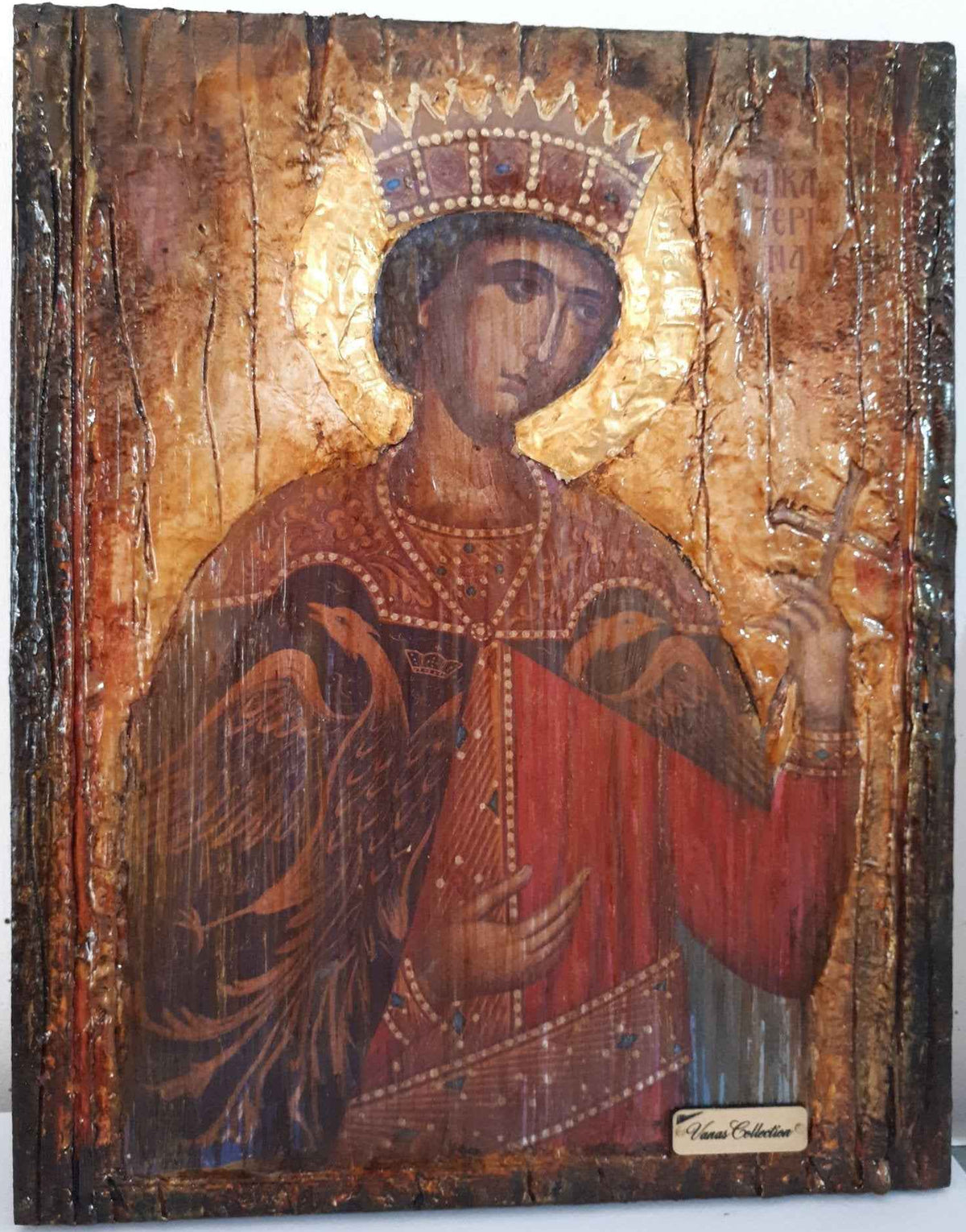 Saint St Catherine Icon - Greek Russian Orthodox Byzantine Handmade Icons - Vanas Collection