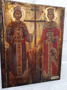 Saint St. Constantine the Great & St.Helen Icon - Greek Orthodox Byzantine Icon - Vanas Collection