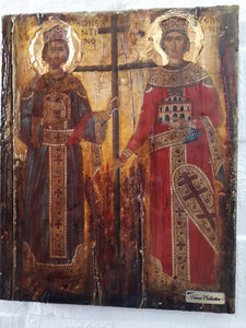 Saint St. Constantine the Great & St.Helen Icon - Greek Orthodox Byzantine Icon - Vanas Collection