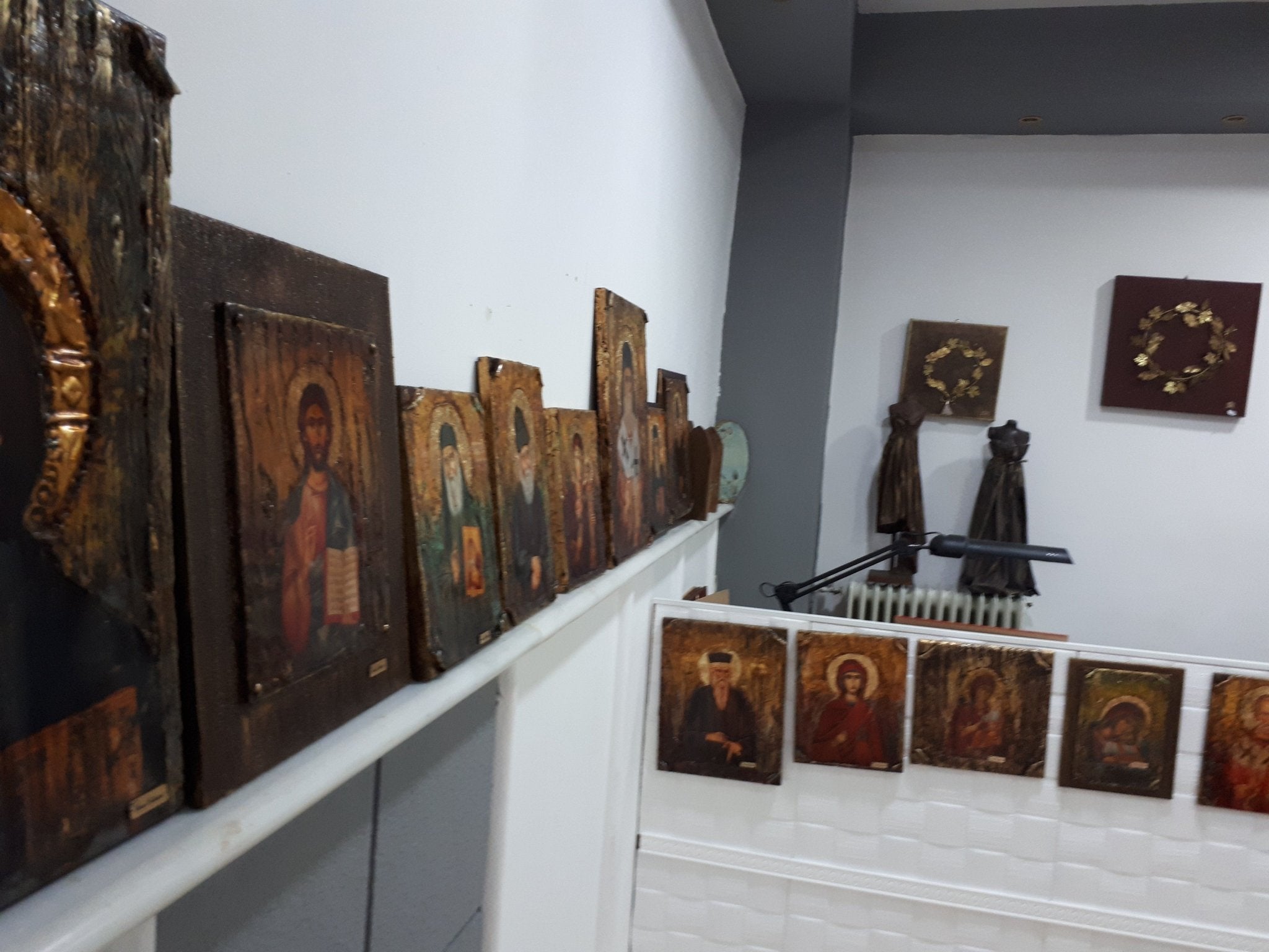 Saint St. David of Evia - Handmade Greek Byzantine Icon- Orthodox Russian Icon - Vanas Collection