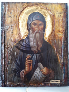 Saint St. David of Evia - Handmade Greek Byzantine Icon- Orthodox Russian Icon - Vanas Collection