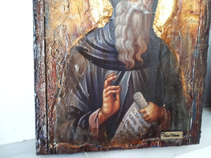 Saint St. David of Evia - Handmade Greek Byzantine Icon- Orthodox Russian Icon - Vanas Collection