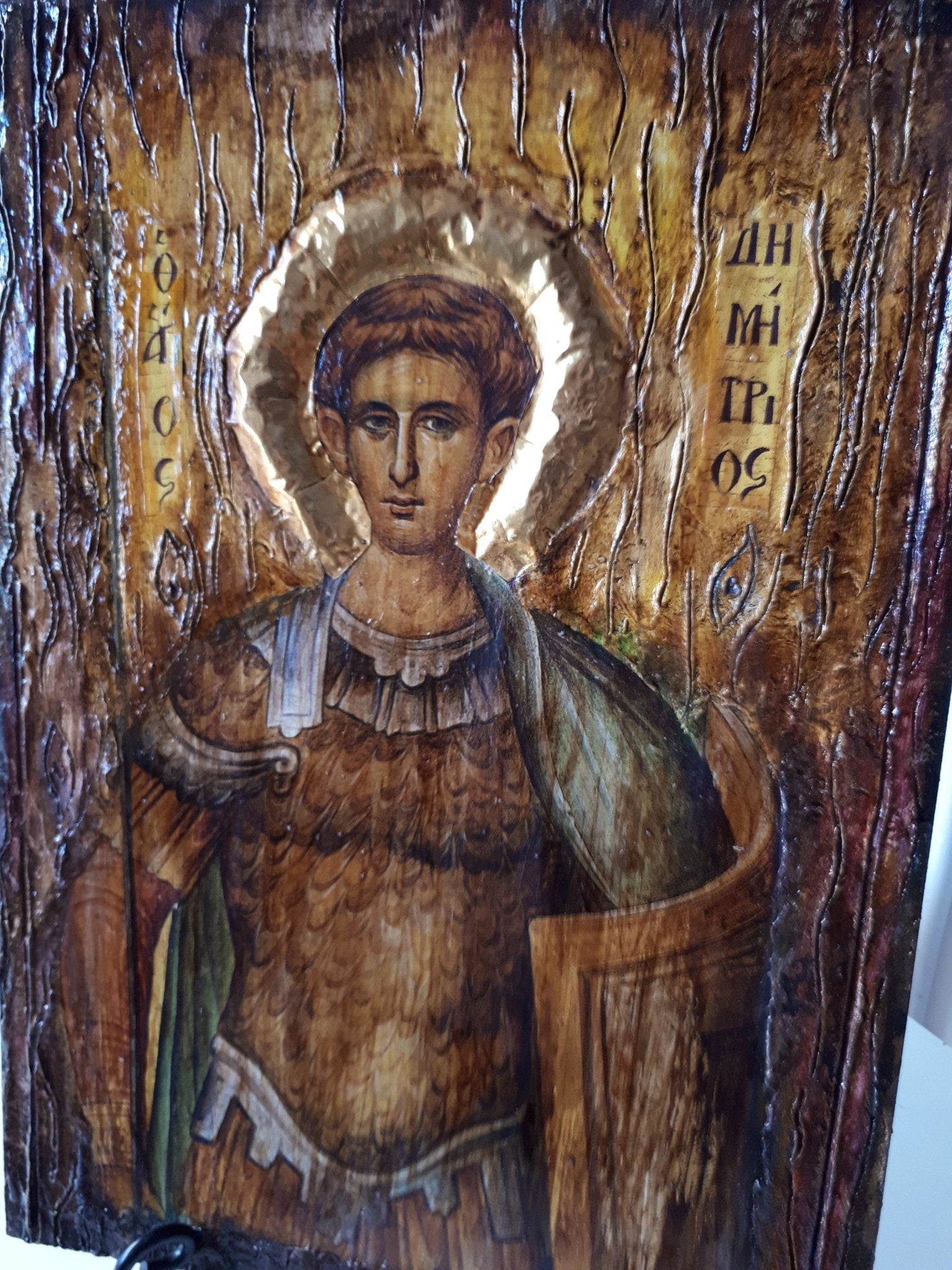 Saint St Dimitrios Demetrius Handmade Orthodox Icon Byzantine Rare Icons - Vanas Collection