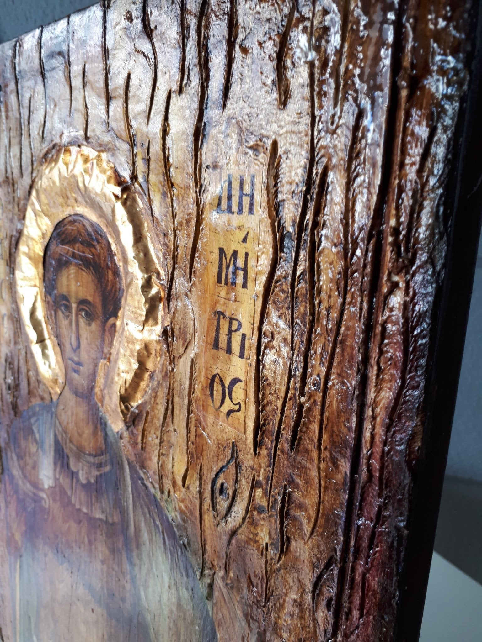 Saint St Dimitrios Demetrius Handmade Orthodox Icon Byzantine Rare Icons - Vanas Collection