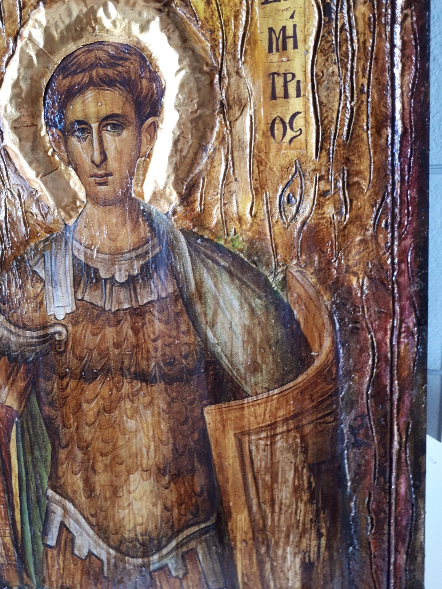 Saint St Dimitrios Demetrius Handmade Orthodox Icon Byzantine Rare Icons - Vanas Collection