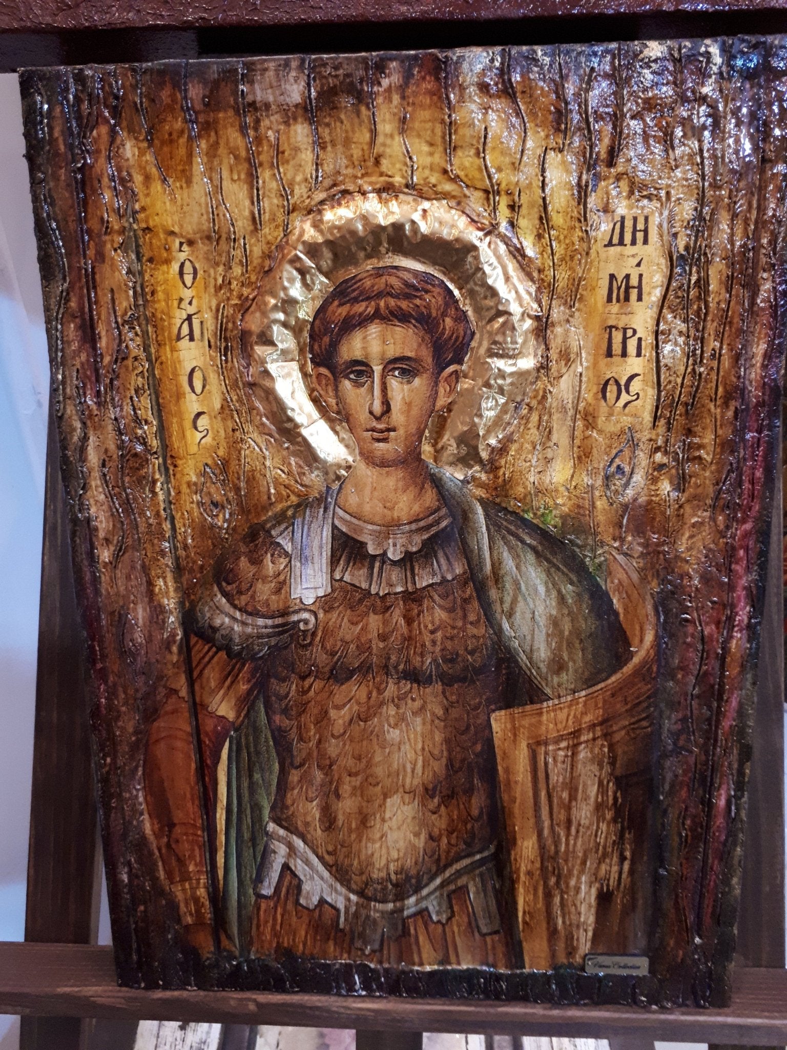 Saint St Dimitrios Demetrius Handmade Orthodox Icon Byzantine Rare Icons - Vanas Collection