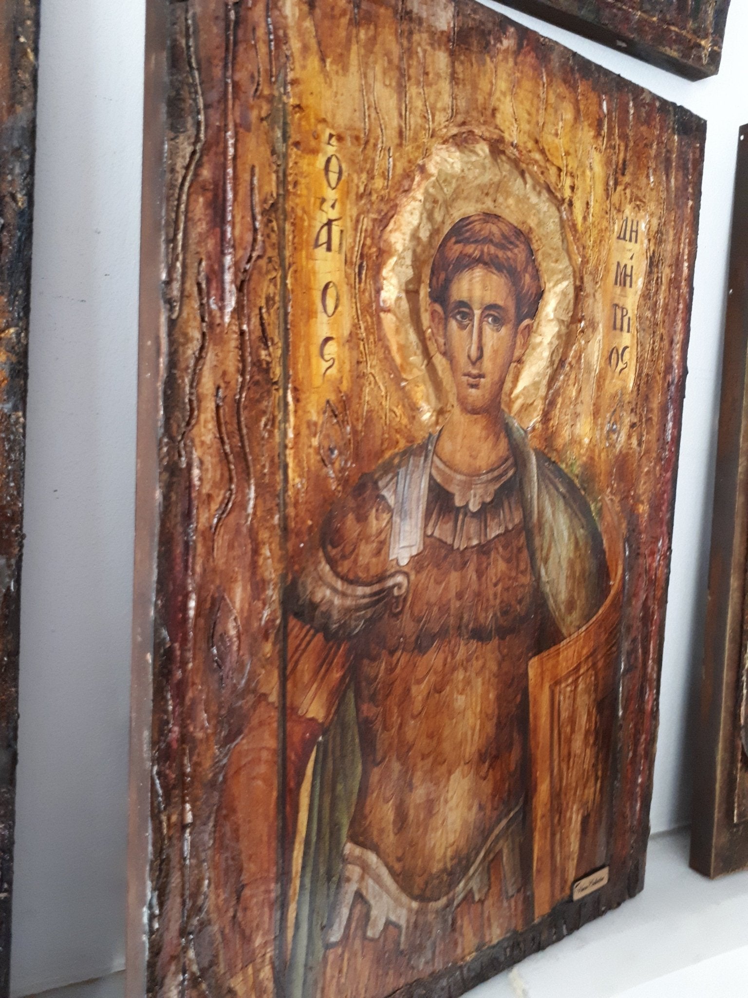 Saint St Dimitrios Demetrius Handmade Orthodox Icon Byzantine Rare Icons - Vanas Collection