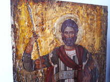 Load image into Gallery viewer, Saint St. Efstathios Rare Icon- Greek Religious Orthodox Icon Antique Style - Vanas Collection