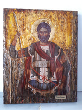 Laden Sie das Bild in den Galerie-Viewer, Saint St. Efstathios Rare Icon- Greek Religious Orthodox Icon Antique Style - Vanas Collection