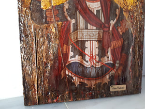 Saint St. Efstathios Rare Icon- Greek Religious Orthodox Icon Antique Style - Vanas Collection
