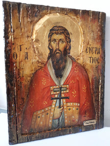 Saint St. Efstratios Greek Icon-Orthodox Russian Byzantine Christian Icons - Vanas Collection