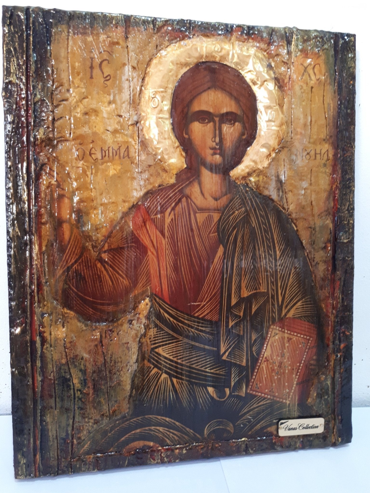 Saint St. Emmanuel Icon- Greek Orthodox Byzantine Antique Style Icons - Vanas Collection