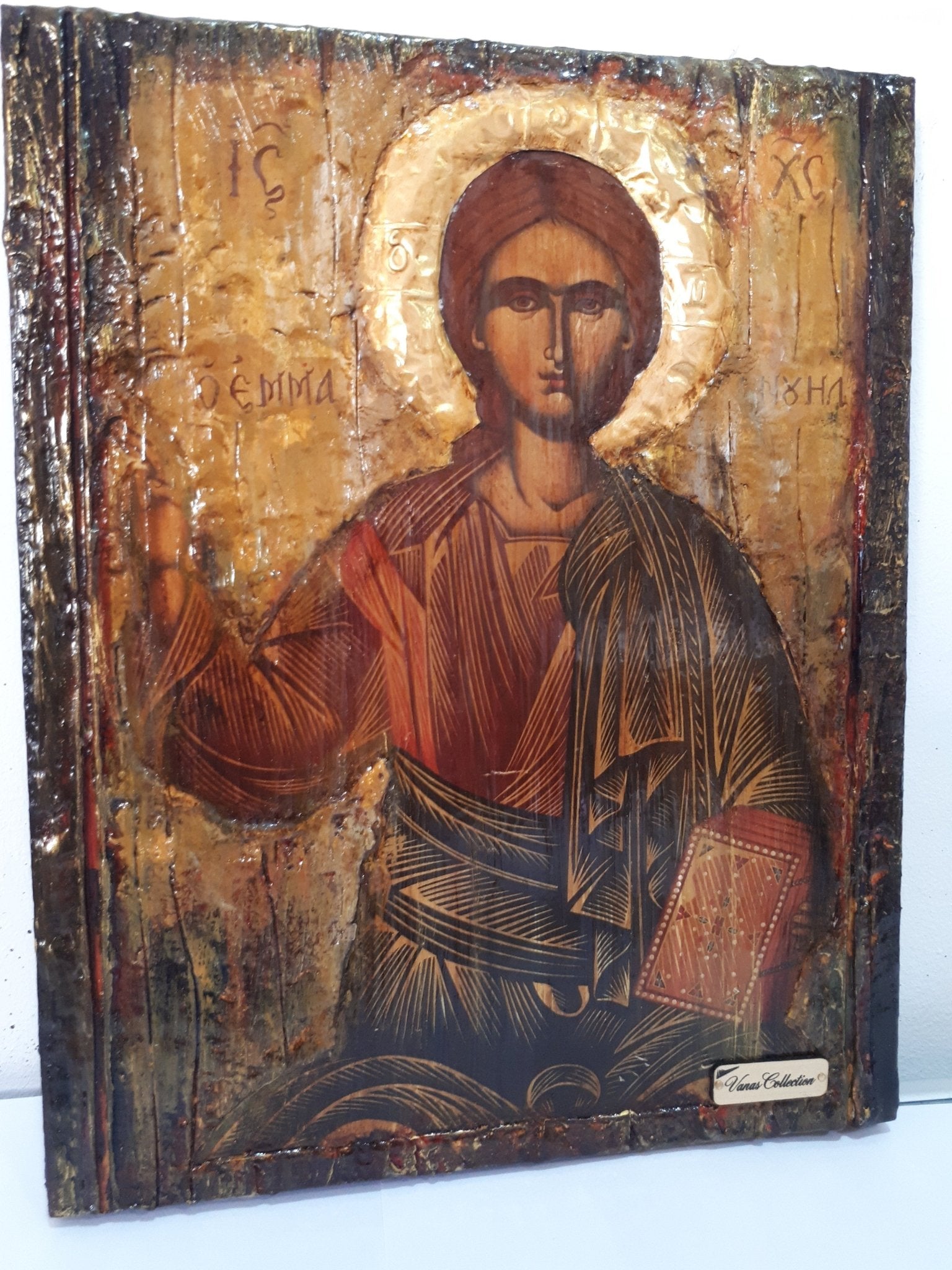 Saint St. Emmanuel Icon- Greek Orthodox Byzantine Antique Style Icons - Vanas Collection