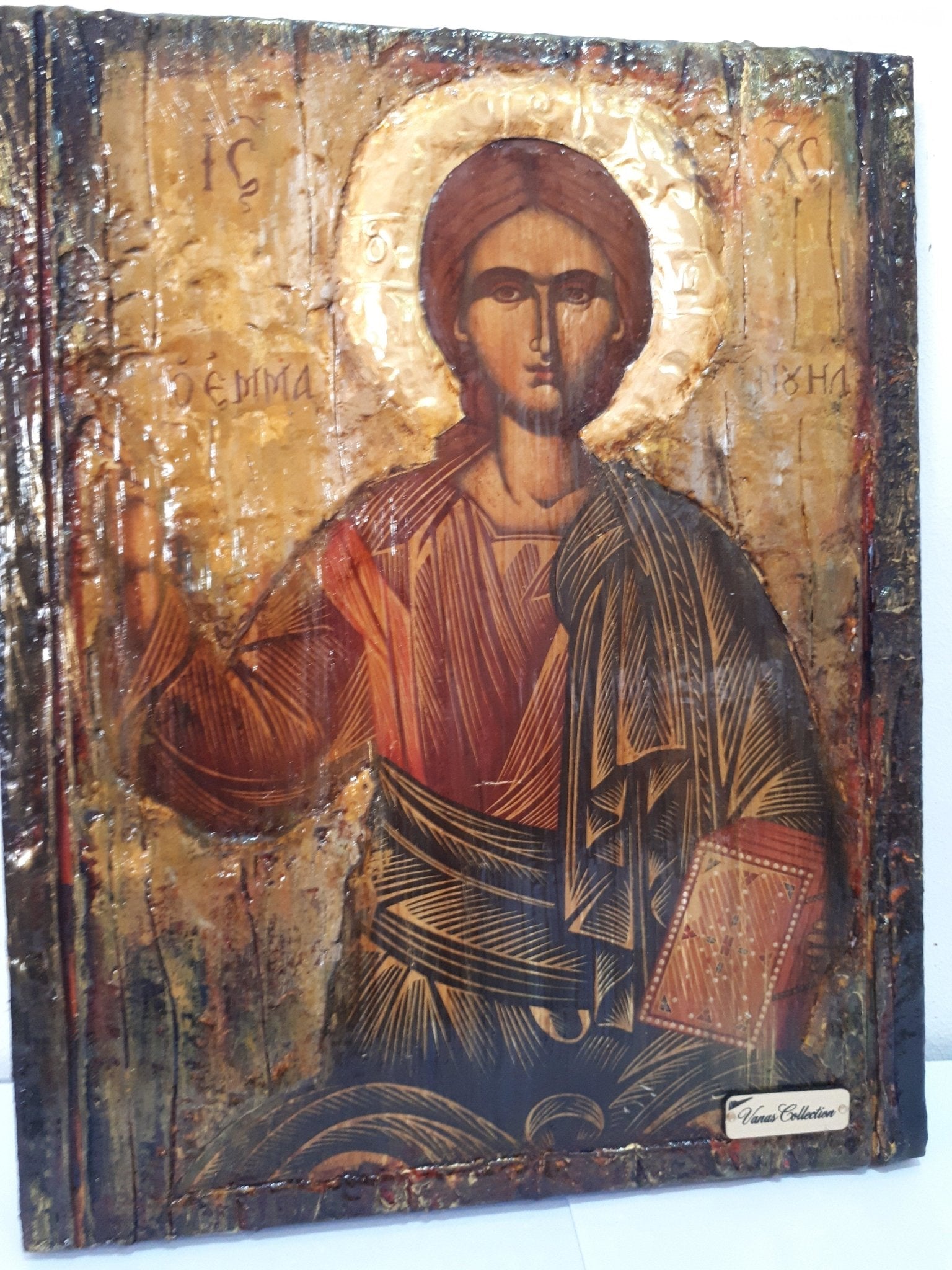 Saint St. Emmanuel Icon- Greek Orthodox Byzantine Antique Style Icons - Vanas Collection