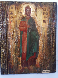 Saint St Epaminondas Epaminontas Icon-Greek Byzantine Antique Style Icons - Vanas Collection