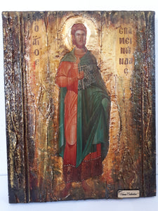 Saint St Epaminondas Epaminontas Icon-Greek Byzantine Antique Style Icons - Vanas Collection
