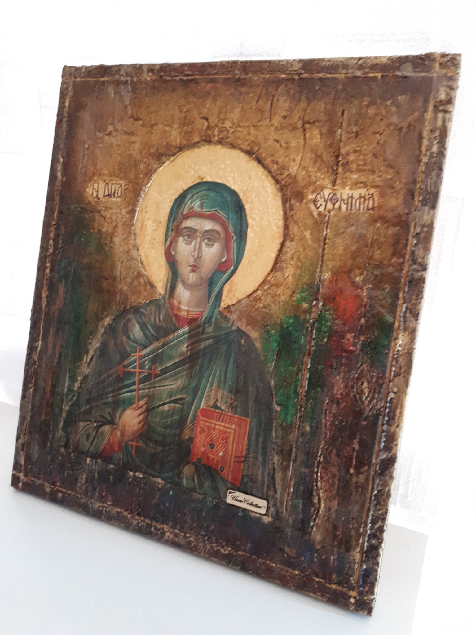 Saint St. Euphemia Efimia Greek Orthodox Byzantine Icon Handmade - Vanas Collection